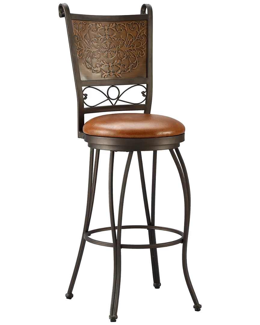 Best Sale π Powell Joel Bronze With Muted Copper Stamped Back Bar Stool Home Dining Chairs & Stools β¨ - Image 2