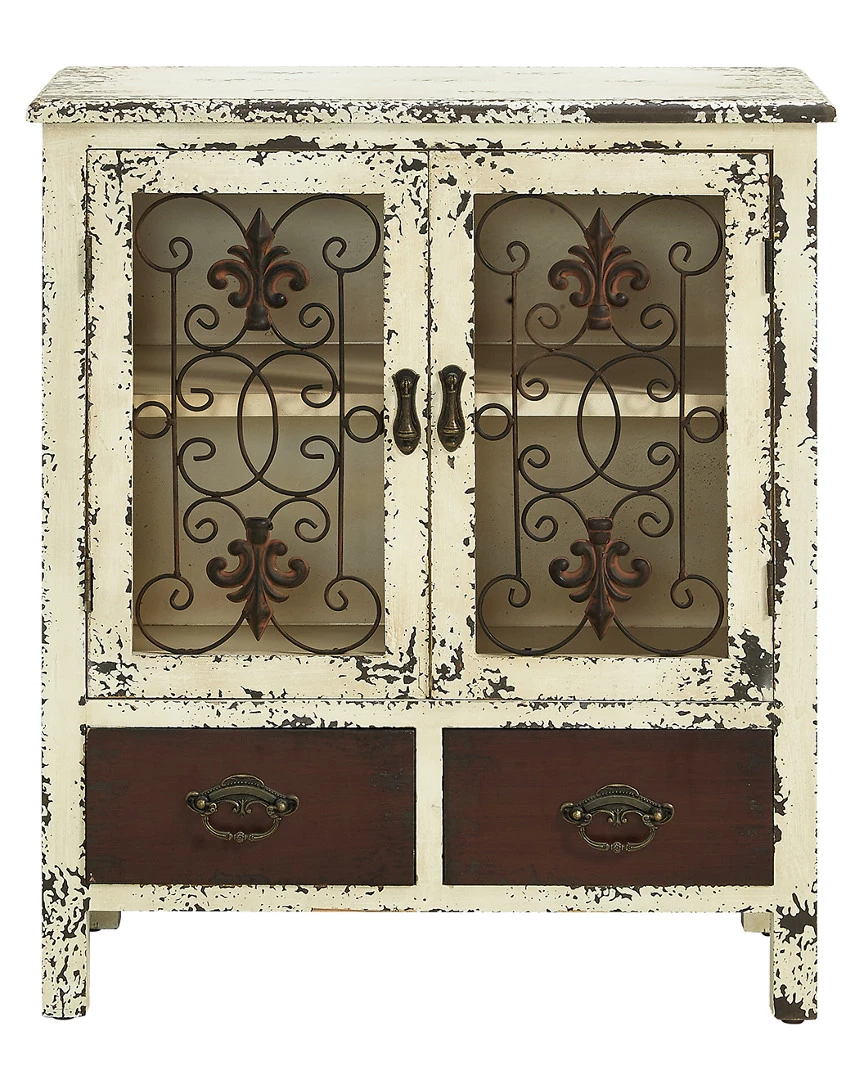 Budget π₯° Powell Hartford Antiqued White 2-Door, 2-Drawer Console Home TV Stands & Consoles π