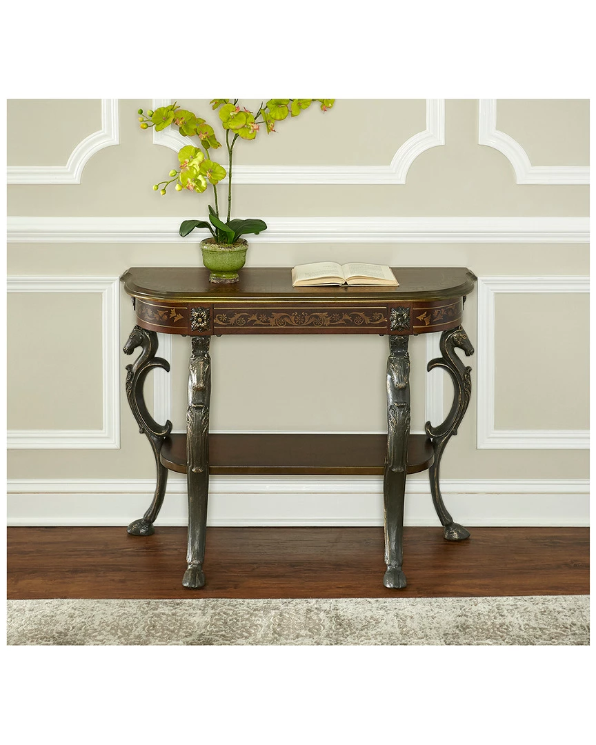 Budget π€© Powell Bailey Floral Demilune Console Table Home TV Stands & Consoles π - Image 3