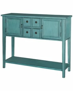 Discount π― Powell Kayden Blue Console Home TV Stands & Consoles π