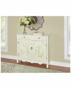 Brand new 👏 Powell Mills White Hand Painted 2-Door Console Home TV Stands & Consoles 💯