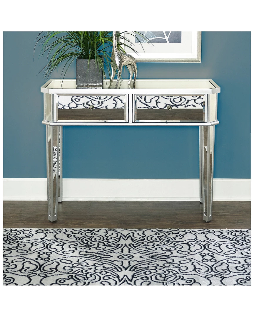 Best deal π₯° Powell Lara Mirrored Console With InSilverin Wood Home TV Stands & Consoles π - Image 2