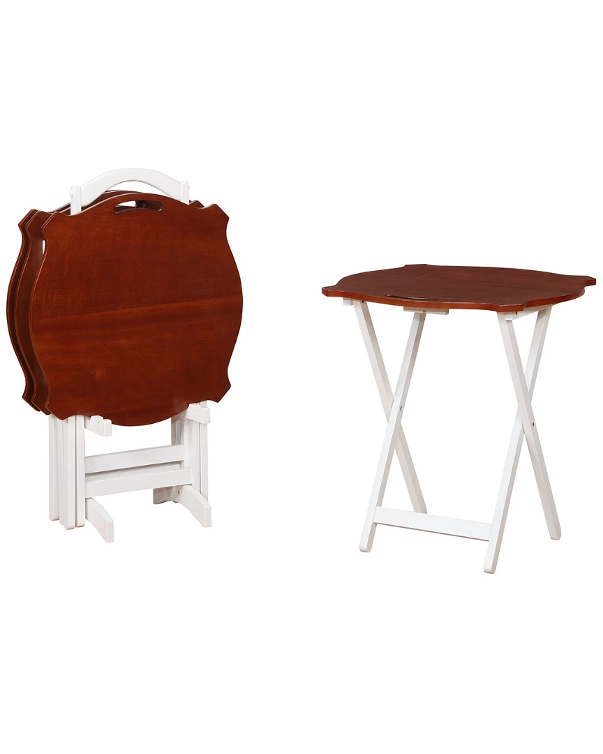 Promo π Powell Elias Laptop White Folding Tables Home End & Side Tables π